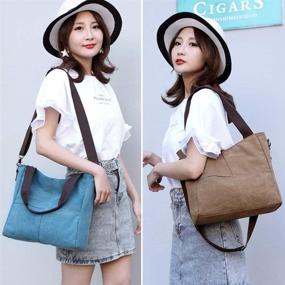 img 2 attached to Womens Canvas Shoulder Satchel Crossbody