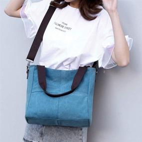 img 1 attached to Womens Canvas Shoulder Satchel Crossbody