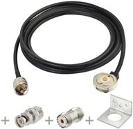 superbat nmo antenna mount to pl-259(uhf male) cable (rg58 3m) extension cable with l-bracket so239 to bnc adapter so239 coupler for yaesu kenwood hyt vertex icom trunk mobile radios 1ps logo