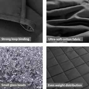 img 2 attached to 🌑 20 lbs Heavy Weighted Blanket for Adults - King Size 7-Layer Cooling Blanket with Glass Beads - 100% Cotton - Body Weight Between 180lbs-210lbs - Dark Gray