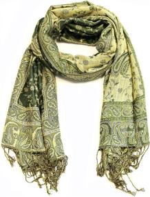 img 3 attached to Sakkas Double Jacquard Paisley Pashmina Women's Accessories