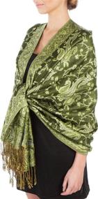 img 4 attached to Sakkas Double Jacquard Paisley Pashmina Women's Accessories