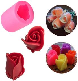 img 1 attached to Rose Shaped Craft Art Silicone Molds: Make Stunning Fondant Cake Decorations, Handmade Soaps, Candles, and More with this 2Pcs/Set!