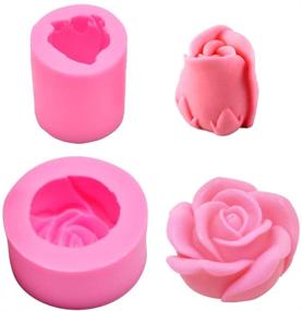 img 4 attached to Rose Shaped Craft Art Silicone Molds: Make Stunning Fondant Cake Decorations, Handmade Soaps, Candles, and More with this 2Pcs/Set!