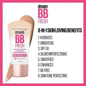 img 1 attached to 💧 Maybelline Dream Fresh Hydrating BB Cream, 8-in-1 Skin Perfecting Beauty Balm SPF 30, Sheer Tint Coverage, Oil-Free, Light/Medium, 1 fl oz