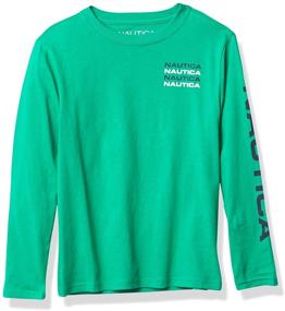 img 2 attached to 👕 Nautica Boys' Long Sleeve Chest Logo Graphic T-Shirt - Stylish and Comfortable Apparel for Boys