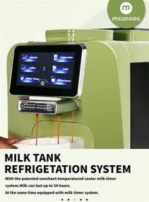 img 1 attached to 🍵 Ретро Зеленая Кофемашина Mcilpoog Smart Touch Screen Super-automatic: Продвинутая молокоперерабатывающая система с холодильником для американо, капучино, латте, эспрессо напитков.