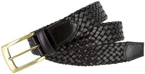 img 1 attached to 🕰️ Timeless Charm: Authentic Antiqued Buckle Basketweaved Leather Men's Belt Accessories