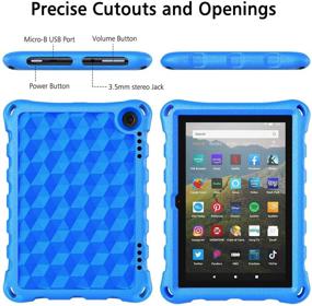 img 1 attached to 🔵 DiHines Kid-Proof Case for Fire HD 8 Tablet (10th Gen, 2020 Release) – Blue"