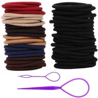 👱 luumxai 50 pcs hair ties: high stretch rubber hair bands for thick and curly hair - no metal elastic hair bands logo