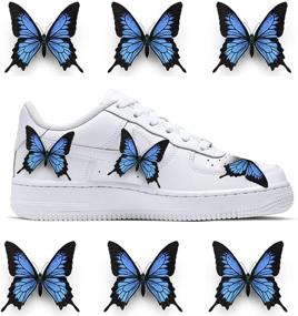 img 4 attached to 🦋 Lemonadeus Butterfly Decal Patches for Custom Nike Air Force 1/Vans/Stickers Kit - DIY Hand Painted Sneaker Idea Set of 6 - Blue Swallowtail Design Your Own Shoes