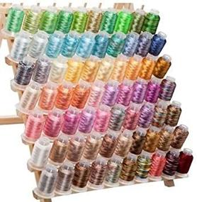 img 1 attached to 🧵 Яркое разнообразие: 70 катушек полихромной вышивальной нитки для швейных машин