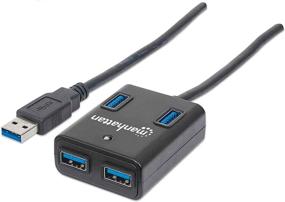 img 4 attached to High-Speed 4-Port USB 3.0 Hub - 20-Inch Extended Cable, 5Gbps Data Transfer, 0.9A Mobile Device Charging, LED Power Indicator - Compatible with PC, MacBook, Mac Pro, Mac Mini, iMac, Surface Pro - Model: 162296
