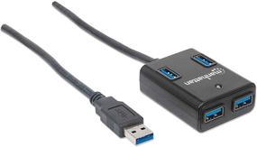 img 3 attached to High-Speed 4-Port USB 3.0 Hub - 20-Inch Extended Cable, 5Gbps Data Transfer, 0.9A Mobile Device Charging, LED Power Indicator - Compatible with PC, MacBook, Mac Pro, Mac Mini, iMac, Surface Pro - Model: 162296