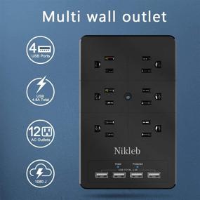 img 2 attached to 🔌 Surge Protector Wall Mount 16 in 1 with USB Charging Ports – Ideal for Multiple Devices, Room, Dorm Essentials – Low Profile Design, Screw Offered