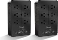 🔌 surge protector wall mount 16 in 1 with usb charging ports – ideal for multiple devices, room, dorm essentials – low profile design, screw offered логотип