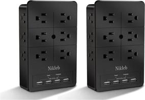 img 4 attached to 🔌 Surge Protector Wall Mount 16 in 1 with USB Charging Ports – Ideal for Multiple Devices, Room, Dorm Essentials – Low Profile Design, Screw Offered