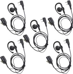 img 4 attached to 🎧 5-Pack 2 Pin Ear Clip Ear Hook Security Earpiece with PTT, Mic | Compatible for Kenwood TK3170 TK3173 TK3200 TK3201 Walkie Talkie | Lsgoodcare