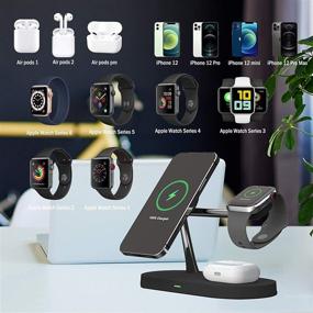 img 1 attached to 🔌 MagSafe Charger Stand: 4-in-1 Magnetic Wireless Charging Station with 15W QC3.0 Adapter for iPhone 13, iPhone 13 Pro, iPhone 13 Pro Max, iPhone 13 Mini, iWatch 2-6/SE, and AirPods 2/Pro