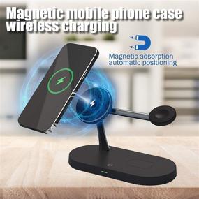 img 3 attached to 🔌 MagSafe Charger Stand: 4-in-1 Magnetic Wireless Charging Station with 15W QC3.0 Adapter for iPhone 13, iPhone 13 Pro, iPhone 13 Pro Max, iPhone 13 Mini, iWatch 2-6/SE, and AirPods 2/Pro