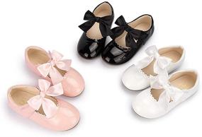 img 3 attached to Meckior Toddler Little Bowknot Princess 👑 Girls' Shoes and Flats for Enhanced SEO