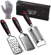 keouke kitchen grater set - 3-in-1 cheese grater, zester, and hand-held grater for cheese, nutmeg, potato, ginger, lemon, and garlic logo