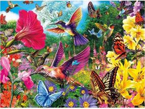 img 4 attached to 🎨 Captivating MXJSUA DIY 5D Diamond Painting Kit: Create Stunning 12X16In Hummingbird Bird Flowers Butterfly Rhinestone Art Craft for Home Wall Decor