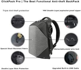 img 2 attached to Korin ClickPackPro: Ultimate Secure Waterproof Anti Theft Backpack