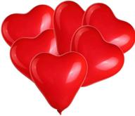 ❤️ express love with binaryabc red heart shaped latex balloons - valentine's day engagement, wedding party decorations | 10 inch, 50 pcs (red) logo