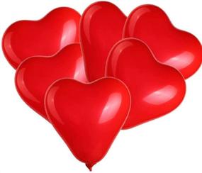 img 4 attached to ❤️ Express Love with BinaryABC Red Heart Shaped Latex Balloons - Valentine's Day Engagement, Wedding Party Decorations | 10 Inch, 50 Pcs (Red)