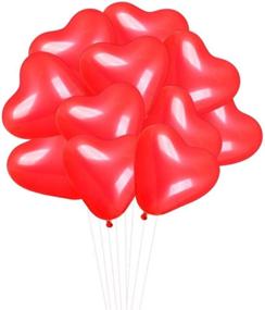 img 1 attached to ❤️ Express Love with BinaryABC Red Heart Shaped Latex Balloons - Valentine's Day Engagement, Wedding Party Decorations | 10 Inch, 50 Pcs (Red)