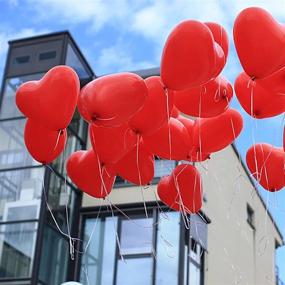 img 3 attached to ❤️ Express Love with BinaryABC Red Heart Shaped Latex Balloons - Valentine's Day Engagement, Wedding Party Decorations | 10 Inch, 50 Pcs (Red)
