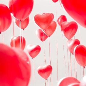 img 2 attached to ❤️ Express Love with BinaryABC Red Heart Shaped Latex Balloons - Valentine's Day Engagement, Wedding Party Decorations | 10 Inch, 50 Pcs (Red)