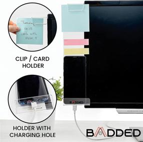 img 1 attached to Monitor Memo Board Message Holder - Stay Organized with Phone, Sticky Notes, and Post-it Pad on Transparent Acrylic for Computer Screen – Keep Your Office Desk Clean and Tidy 2+1pcs