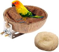 tfwadmx coconut shell bird nesting box: premium breeding hut for parakeets, parrots, and cockatiels - includes accessories & toys for optimal breeding and hatching логотип