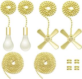 img 4 attached to Iceyyyy Gold Ceiling Fan Pull Chain Set with Additional 39.4 Inches Copper Beaded Ball Fan Pull Chain Extension and Ceiling Fan Chain Connector…