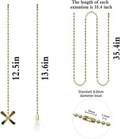 img 3 attached to Iceyyyy Gold Ceiling Fan Pull Chain Set with Additional 39.4 Inches Copper Beaded Ball Fan Pull Chain Extension and Ceiling Fan Chain Connector…