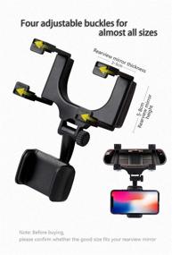 img 2 attached to 📱 Kokuji Car Rearview Mirror Mobile Phone Stand: Adjustable Telescopic Holder for Navigation, Snap-On & Multi-Function Universal Model