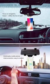 img 1 attached to 📱 Kokuji Car Rearview Mirror Mobile Phone Stand: Adjustable Telescopic Holder for Navigation, Snap-On & Multi-Function Universal Model