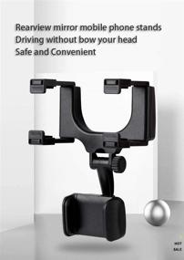 img 3 attached to 📱 Kokuji Car Rearview Mirror Mobile Phone Stand: Adjustable Telescopic Holder for Navigation, Snap-On & Multi-Function Universal Model