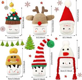 img 2 attached to 🎅 Assorted Style Christmas Marshmallow Mug Hat Crochet Toppers - 6 Piece Set for Christmas Winter Tray Decor, Mug Not Included