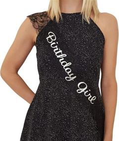 img 4 attached to 🎉 Elegant Black Birthday Girl Sash: Perfect Women's Accessory