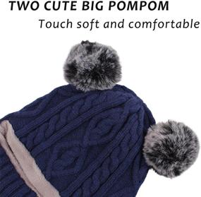 img 2 attached to 🧣 Warm Knitted Earflap Boys' Accessories with Pompom for Winter in Hats & Caps