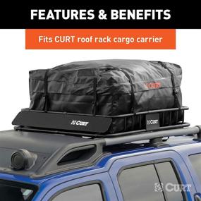 img 1 attached to CURT 18220 38 x 34 x 18-Inch Black Vinyl Cargo Bag for Roof Basket - Weather-Resistant & Durable