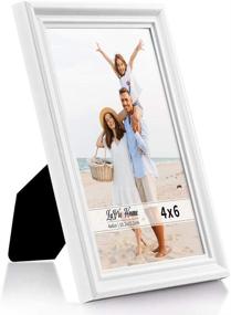 img 3 attached to LaVie Home 4x6 Picture Frames (3 Pack, White) - Elegant Beveled Detail Design, Display on Wall or Tabletop with High Definition Glass - Perfect Home Decor, Set of 3 Basic Collection