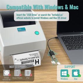 img 1 attached to HotLabel M6 Direct Thermal Desktop Printer - Includes 100 Bonus 4×6 Shipping Labels - USB Shipping Label 🖨️ Printer for Packages Postage Home Small Business - Compatible with UPS FedEx Amazon Ebay - Barcode Writer for Windows Mac