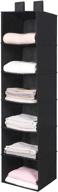 mustq hanging closet organizer: space-saving 6-shelves sweater organizer | black hanging storage shelves with widen straps логотип