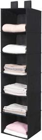 img 4 attached to MustQ Hanging Closet Organizer: Space-Saving 6-Shelves Sweater Organizer | Black Hanging Storage Shelves with Widen Straps