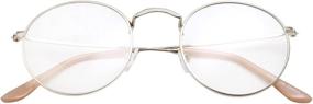 img 2 attached to 👓 Vintage-inspired Metal Clear Round Glasses: A Stylish Blast from the Past