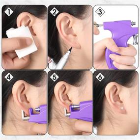 img 1 attached to Ear Nose Navel Stainless Steel Tool Set with 12 Pairs of Salon/Home Use Stud Earrings